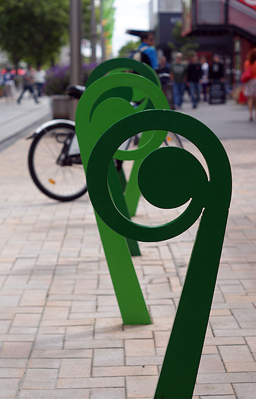 Bike Stands in the Re-Start Mall