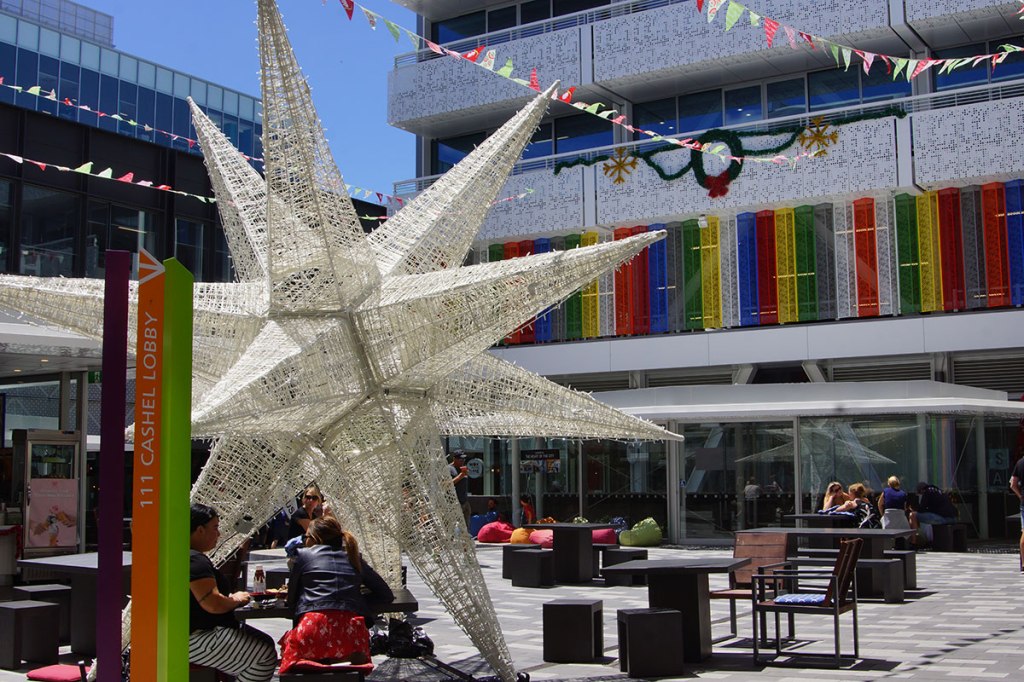 The BNZ Centre looking&nbsp;colourful