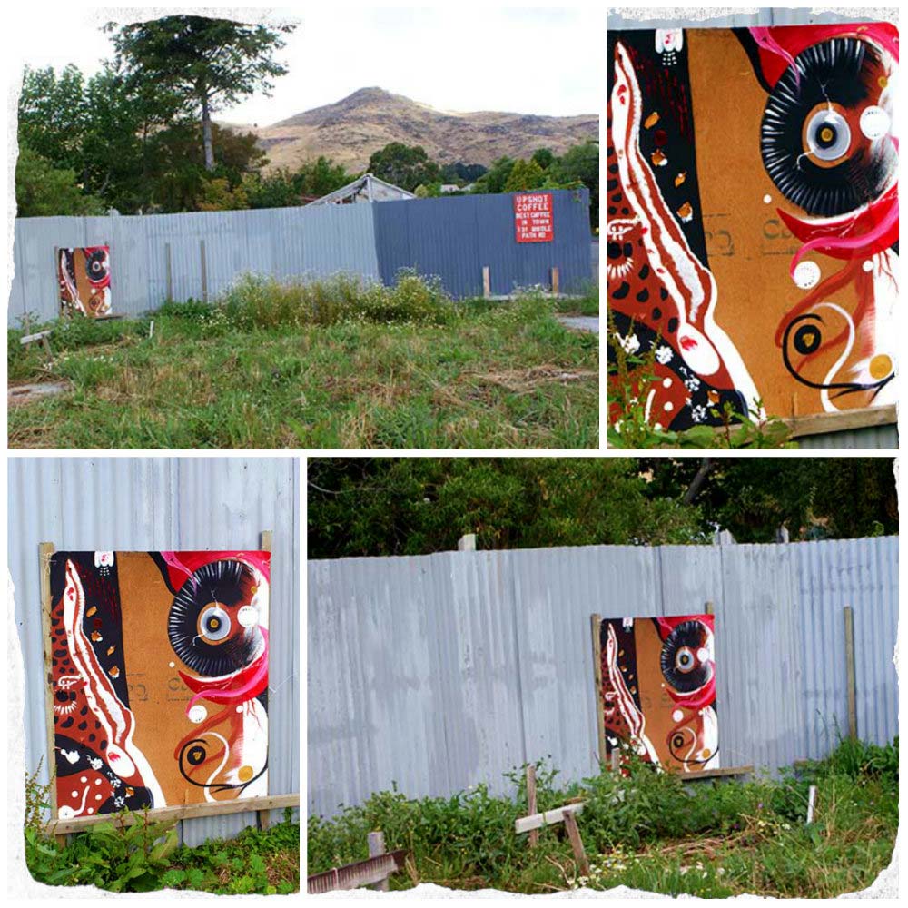Art work on a corrugated iron fence in&nbsp;Heathcote