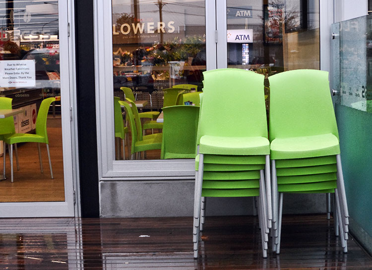 Green Chairs on a Rainy&nbsp;Day