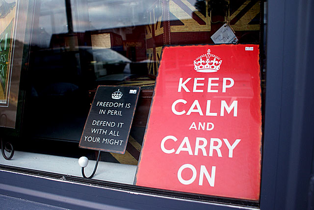 Keep calm and carry&nbsp;on