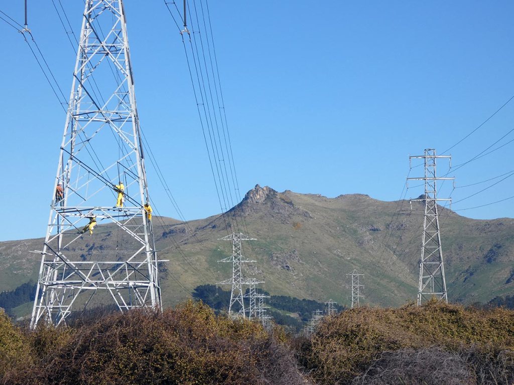 Working on the Transmission Towers in&nbsp;Ferrymead