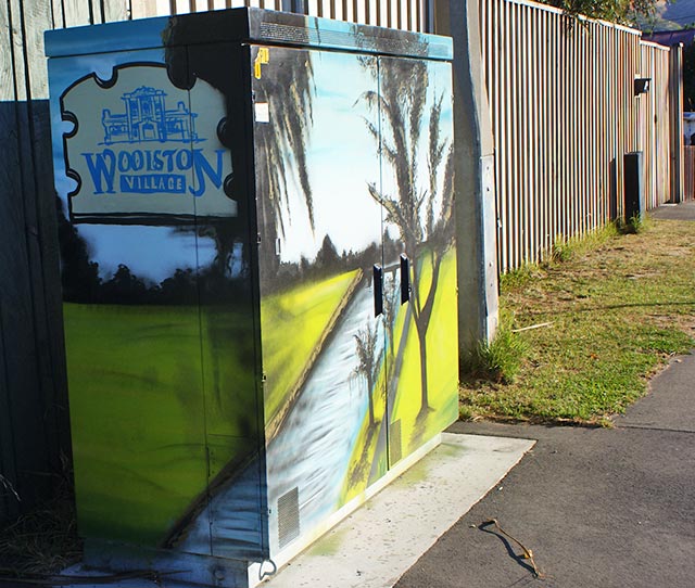 Mural on a phone Junction Box in&nbsp;Woolston