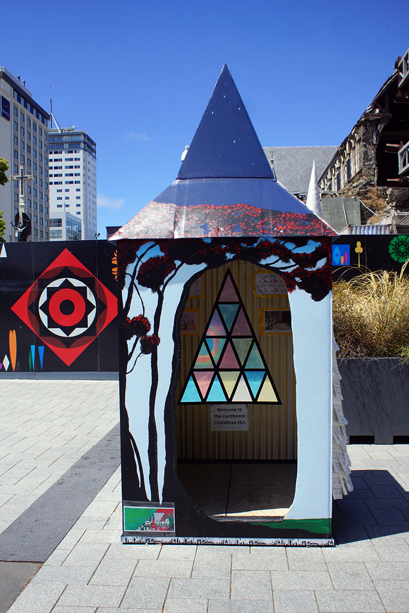 Cardboard Christmas Hut in Cathedral&nbsp;Square
