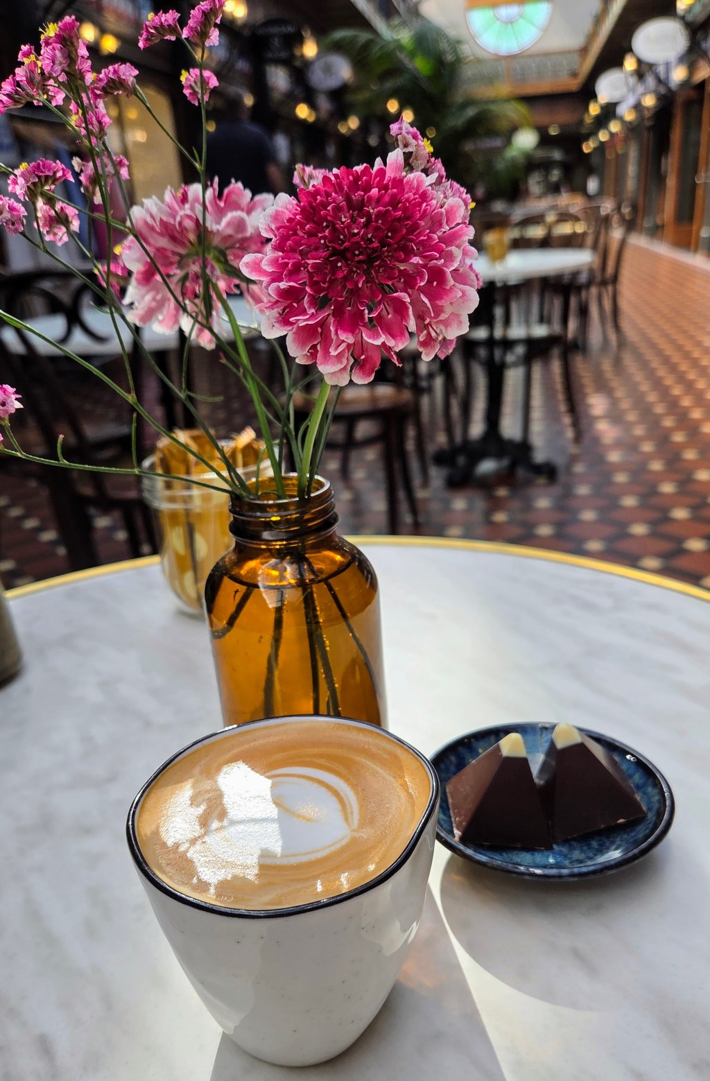 Coffee and pretty flowers at The&nbsp;Tannery