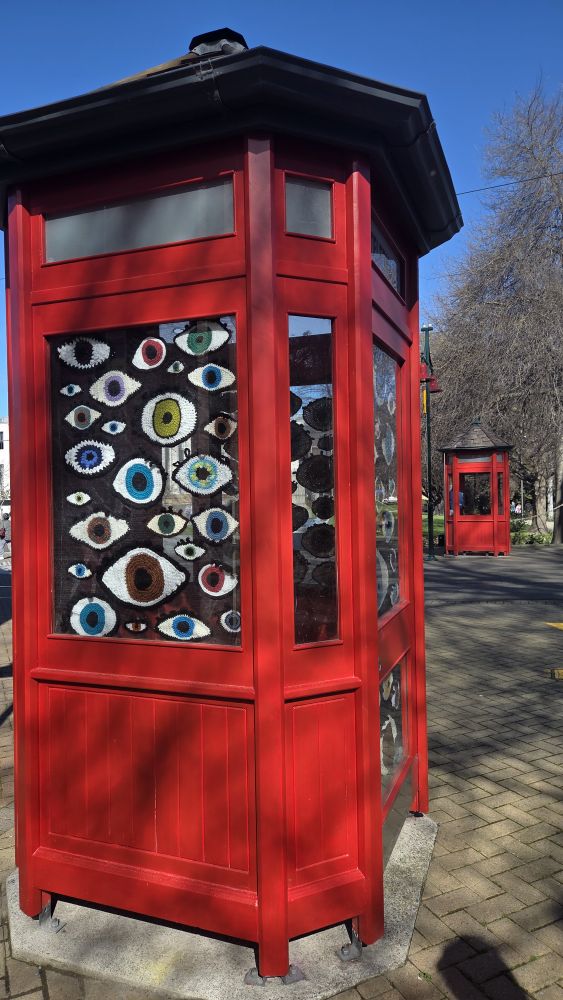 Yarn bombing our red phone&nbsp;booths